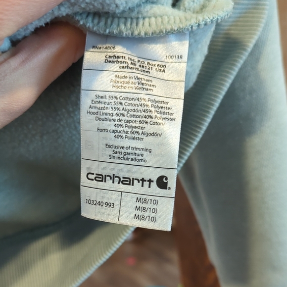 Carhartt Women's Sky Blue Half-Zip Sweater - Picture 4 of 4